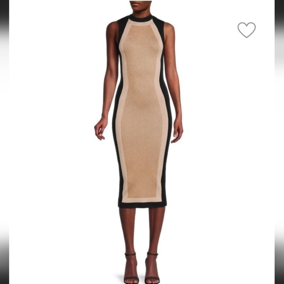 Bebe Metallic Colorblock Knit Bodycon Dress - Picture 5 of 8